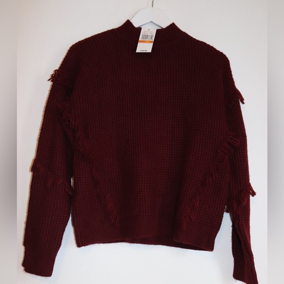 Michael Kors | merlot fringe sweater - Picture 2 of 7